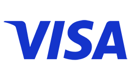 Blå VISA-logotyp på vit bakgrund